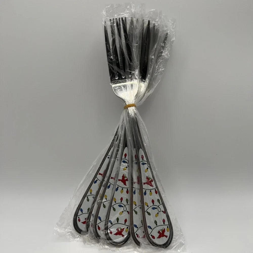Temp-tations by Tara Winter Whimsy Flatware New Set of 6 Dinner Forks Christmas
